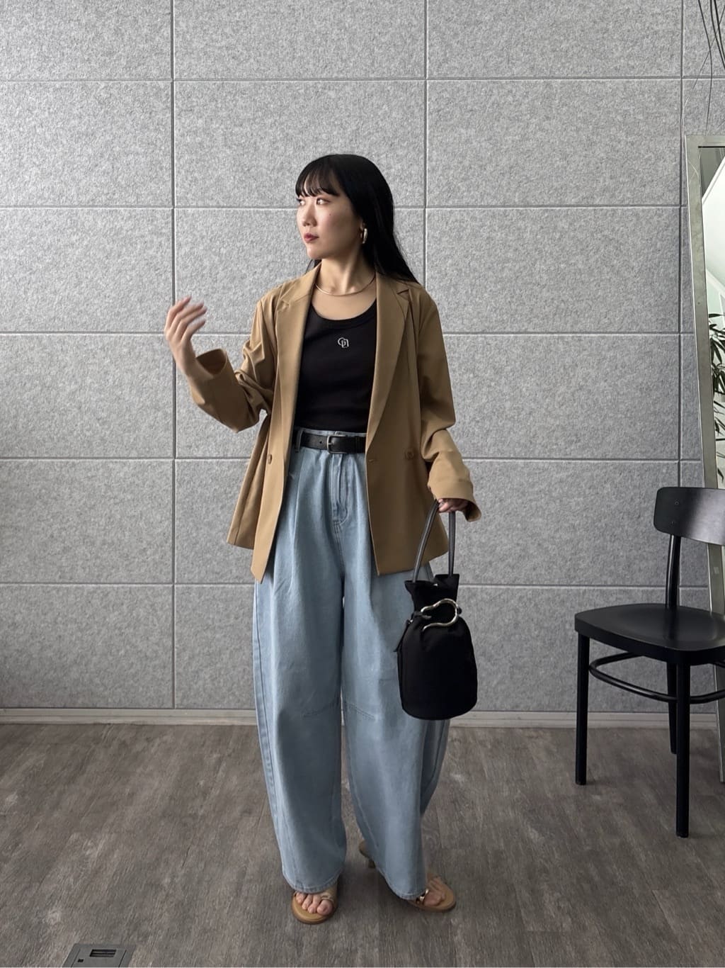 rinaさんの「INDIVI｜Comfy SET UP｜ダブルブレストイージージャケット【セットアップ対応／通勤／カセット服／接触」を使ったコーディネート