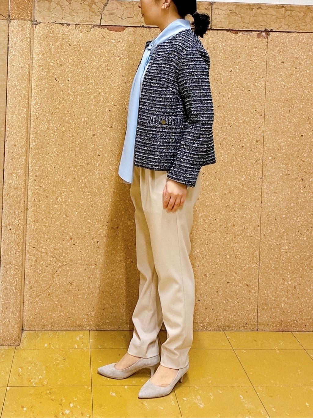 hattoriさんの「INDIVI｜【洗える】ジョーゼットボウタイブラウス」を使ったコーディネート