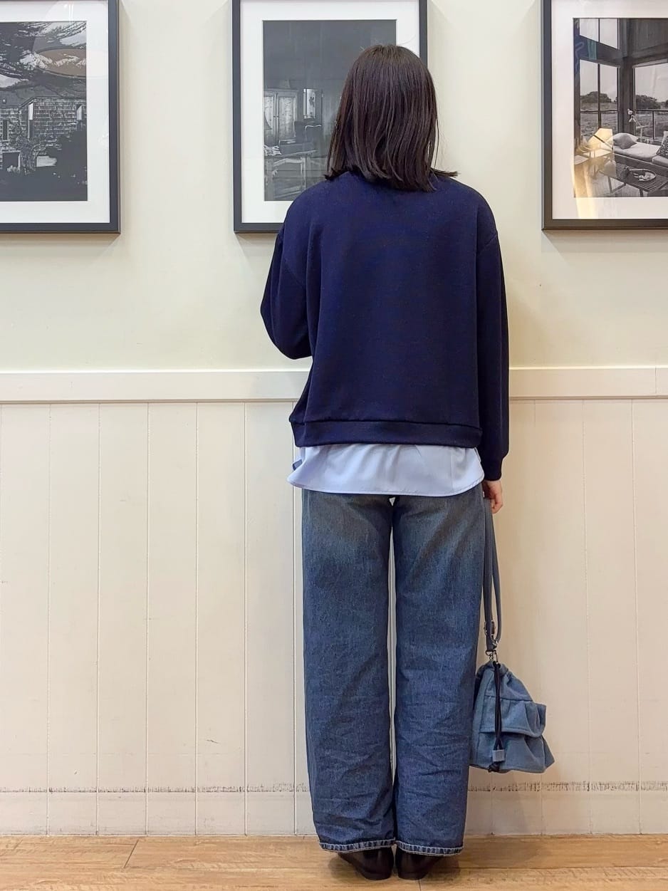 えぬさんの「SHOO･LA･RUE｜【SHOO・LA・RUE DENIM/S-LL】体型カバーにも バギーデニムワイドパンツ」を使ったコーディネート