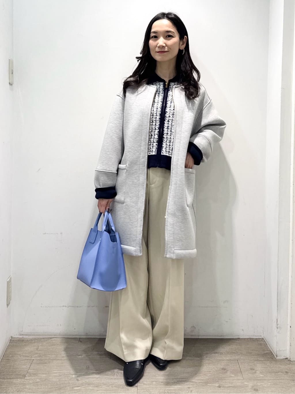 yuicciさんの「OPAQUE.CLIP｜リバーシブル配色ノーカラーコート【洗濯機OK】」を使ったコーディネート