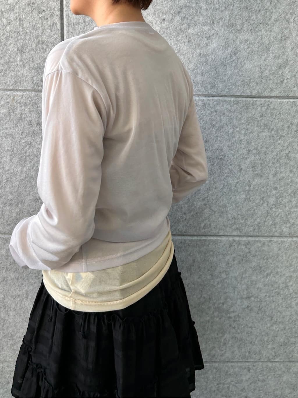harunaさんの「CODE A｜sheer combi layer tops」を使ったコーディネート