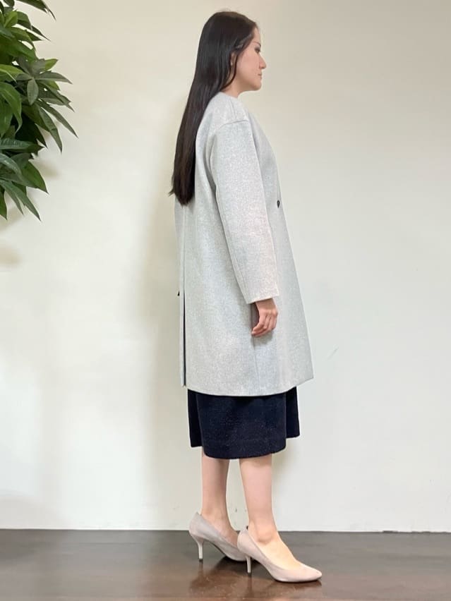 カレンさんの「UNTITLED｜【洗える/ストレッチ】ツイードジャージワンピース」を使ったコーディネート