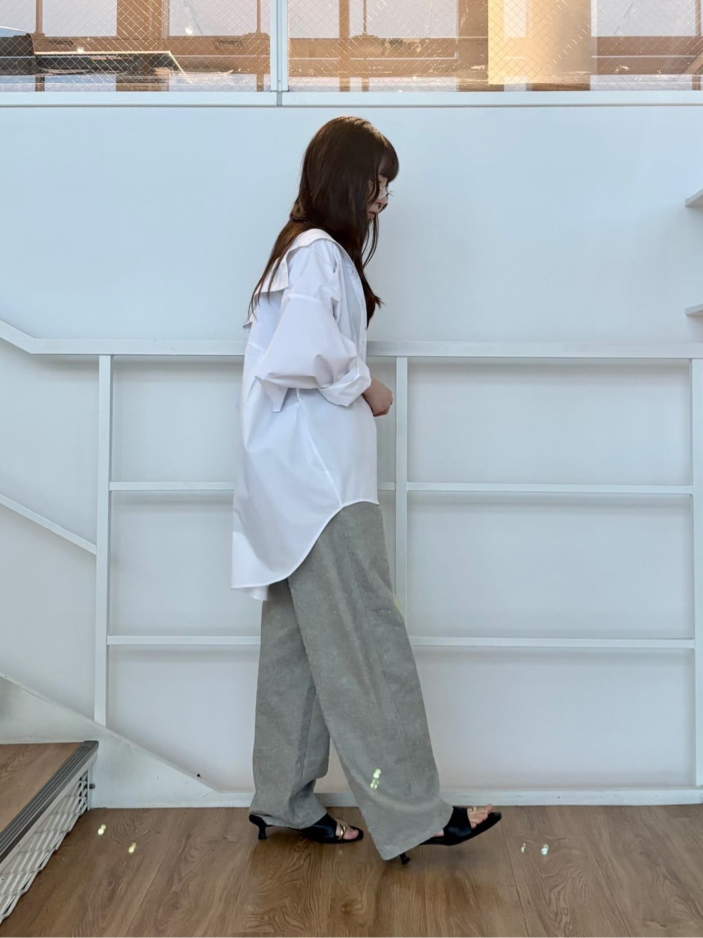 ibukiさんの「INDIVI｜Timeless｜ビッグポケットフォルムシャツ【接触冷感】」を使ったコーディネート