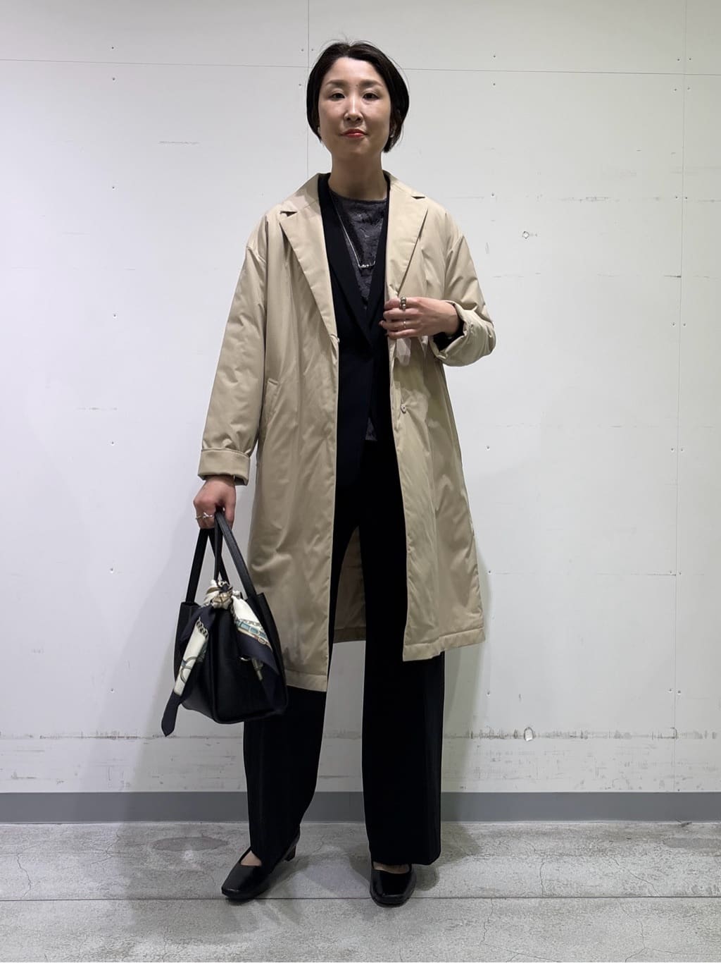 yuriさんの「INDIVI｜【通勤スーツ／洗える】ストレッチワイドパンツ」を使ったコーディネート