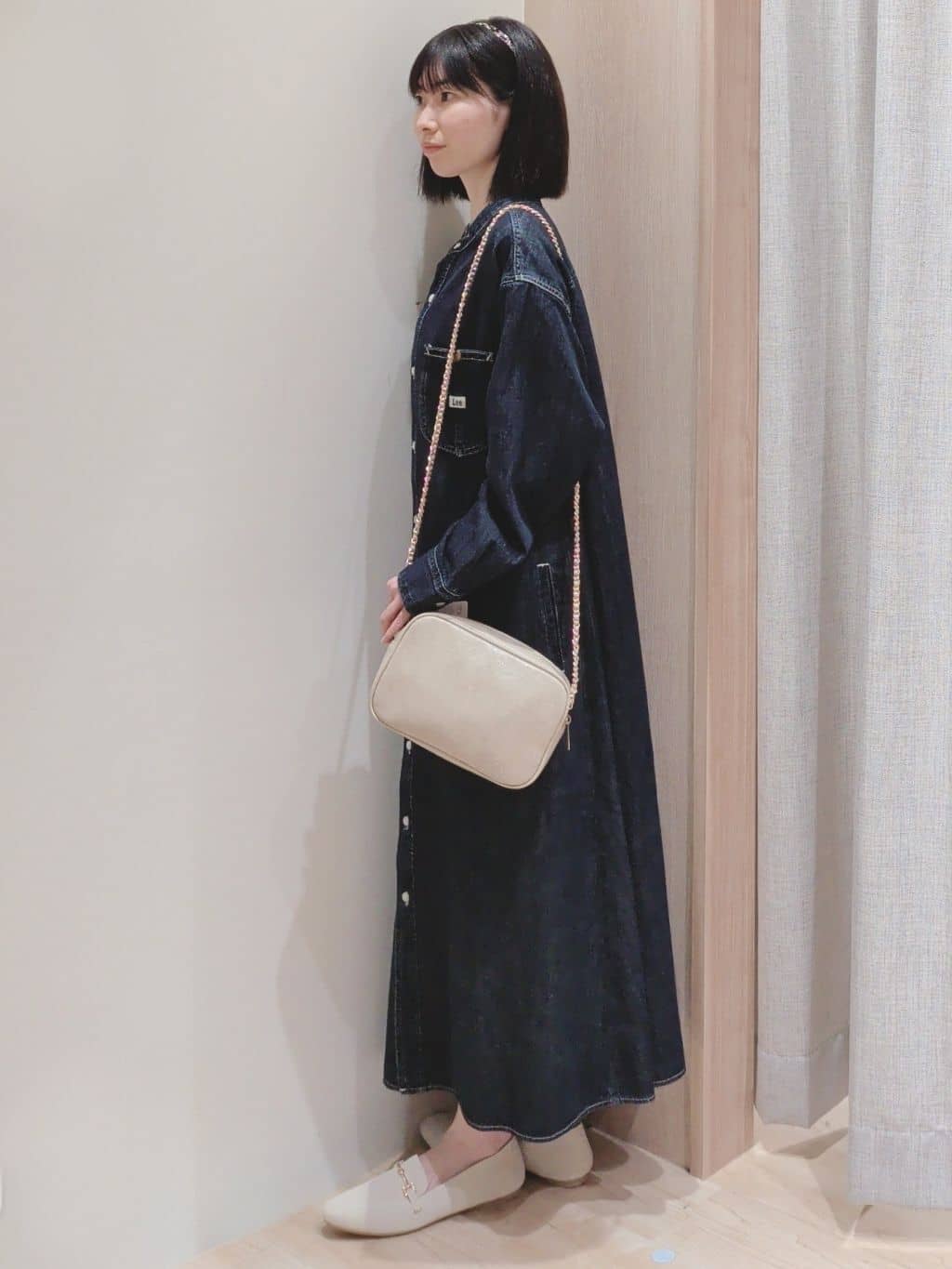 Yuiさんの「grove｜【Lee&times;grove別注】LOCO FLARE DRESS」を使ったコーディネート