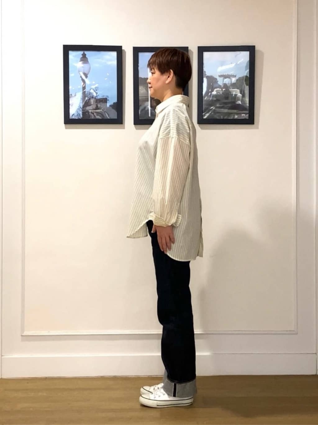 Hiroさんの「Dessin｜【洗える】バックボタンオーバーシャツ」を使ったコーディネート