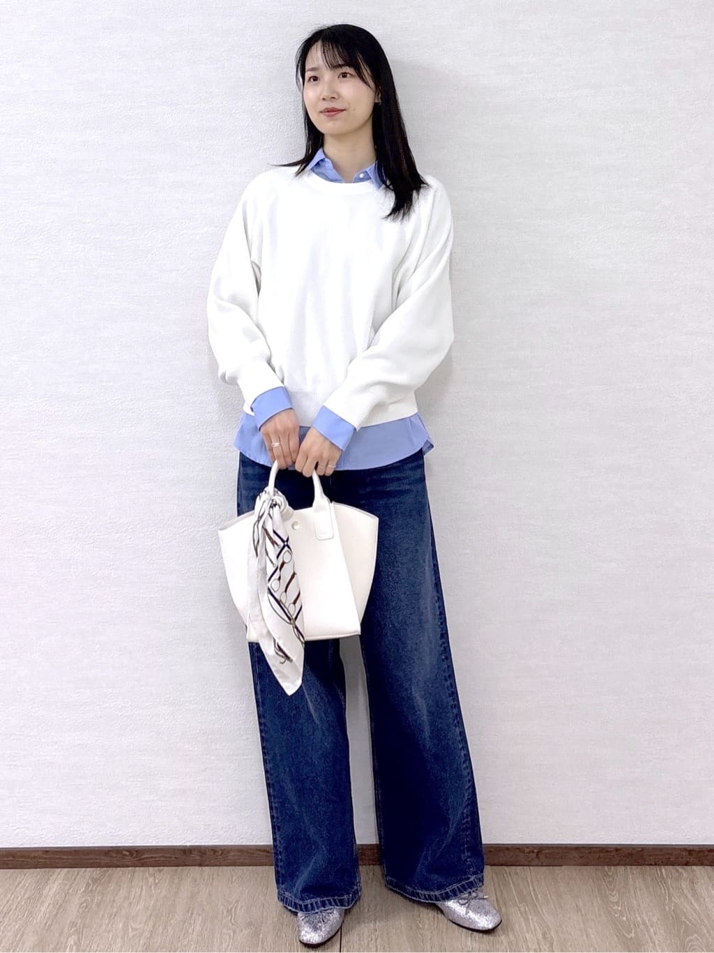 sachikoさんの「OPAQUE.CLIP｜スウェットライクニット【洗濯機OK】」を使ったコーディネート