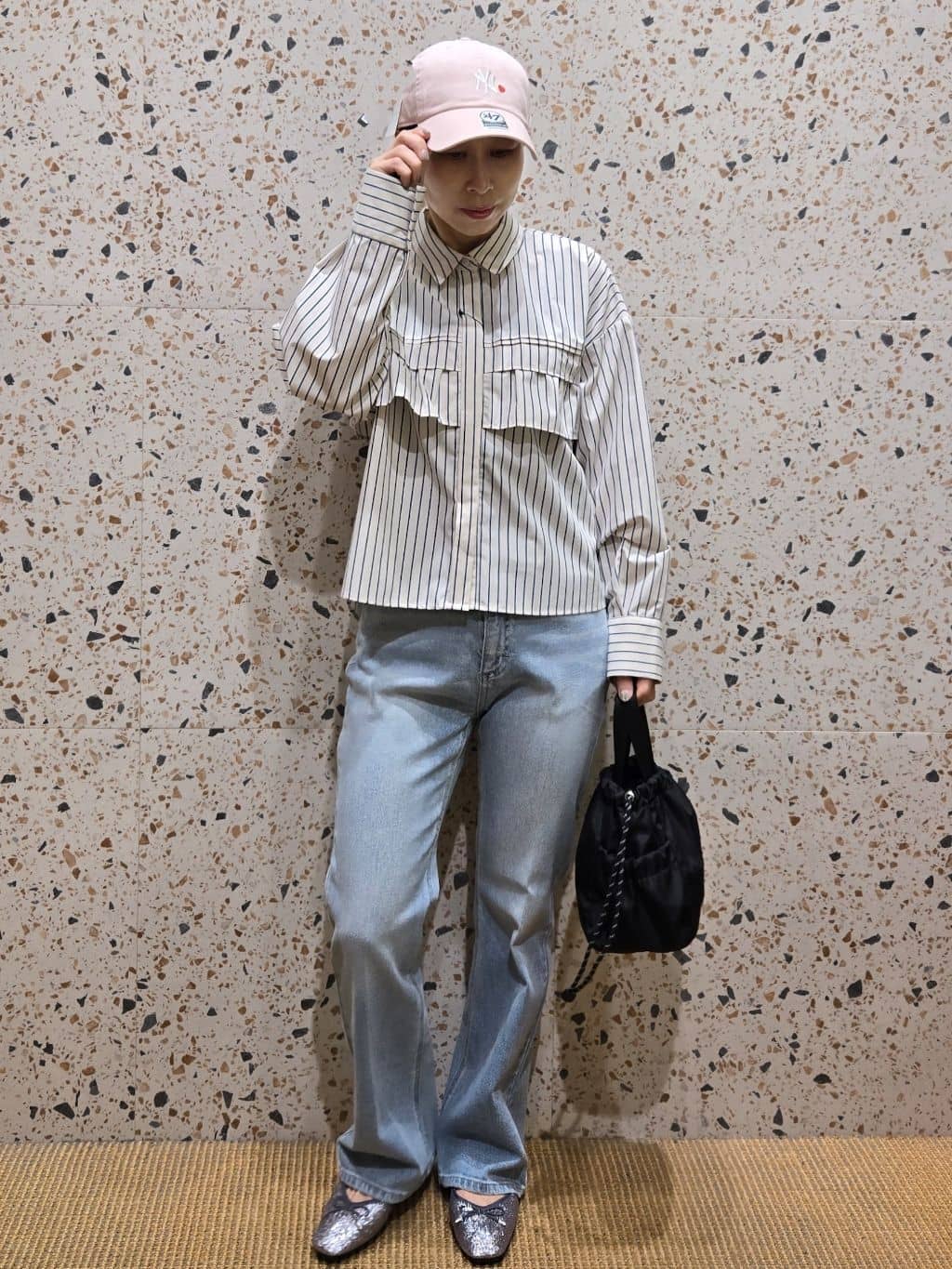 yoshimiさんの「OPAQUE.CLIP｜タックフリルシャツ【洗濯機OK】」を使ったコーディネート