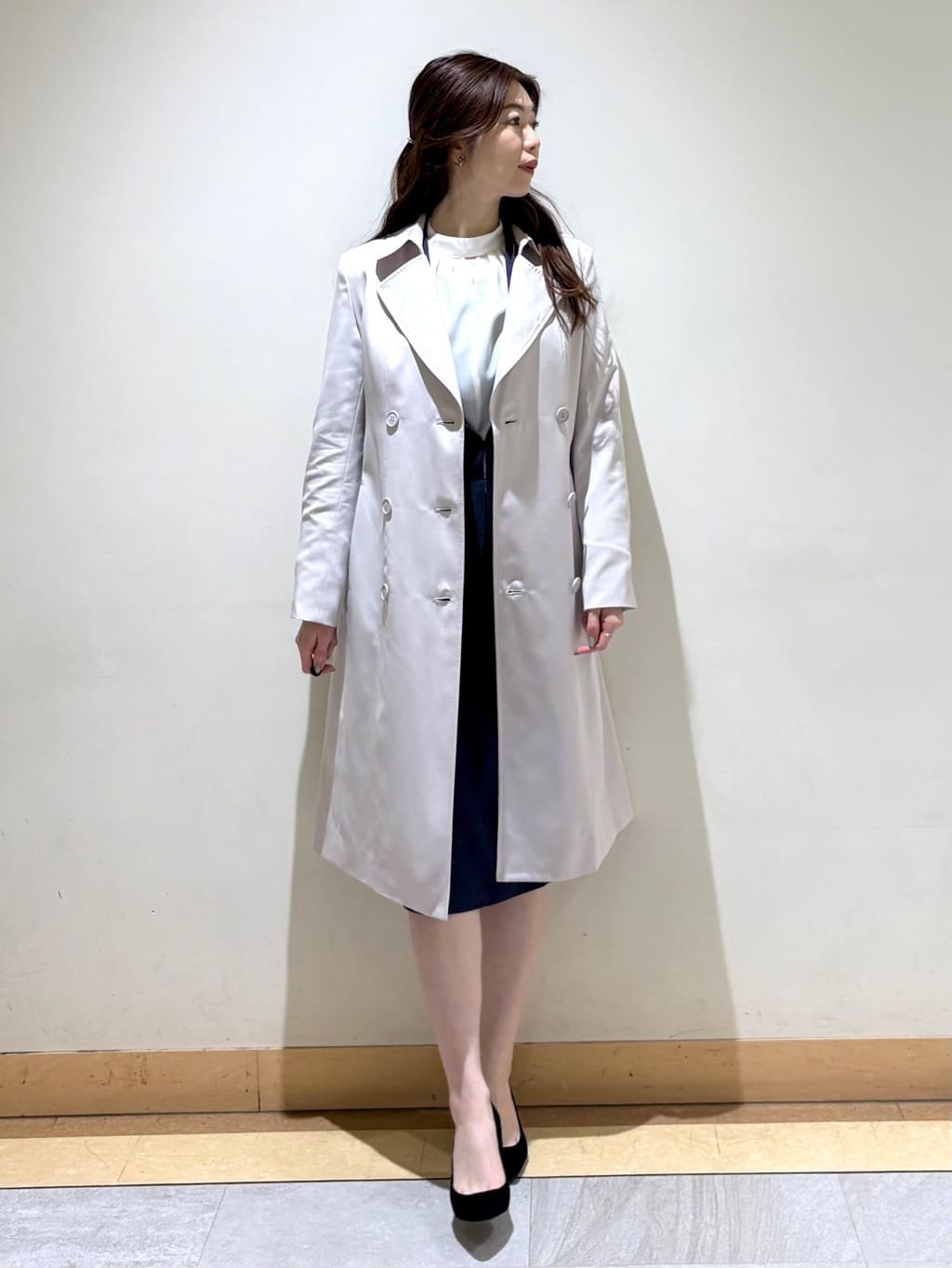 sakiさんの「COUP DE CHANCE｜◆【撥水／通勤】きれいめトレンチコート」を使ったコーディネート