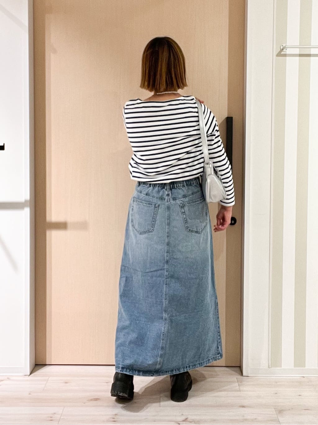 ぷくりんさんの「SHOO･LA･RUE｜【SHOO・LA・RUE DENIM】シンプルだから使いやすい Aラインスカート」を使ったコーディネート