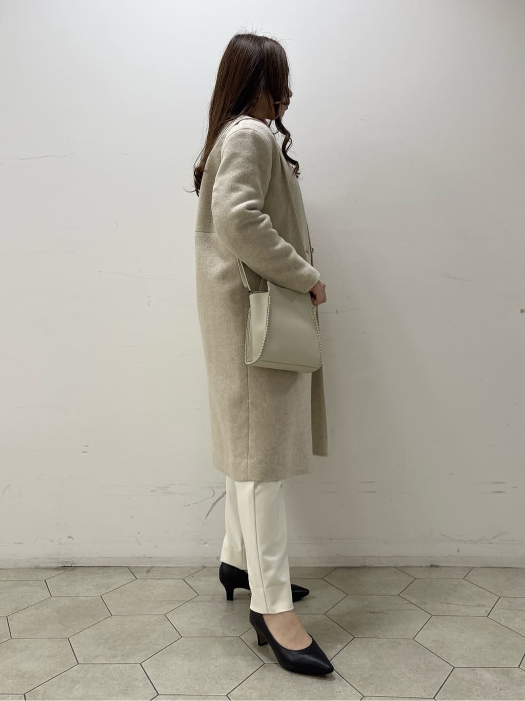 kahoさんの「INDIVI｜【軽量／ウール混】ライトフォルム ロングコート」を使ったコーディネート