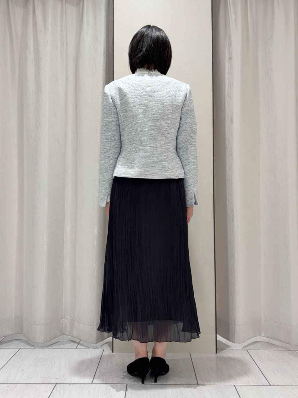わたなべさんの「UNTITLED｜【きれいめ】ツイード ペプラムジャケット」を使ったコーディネート