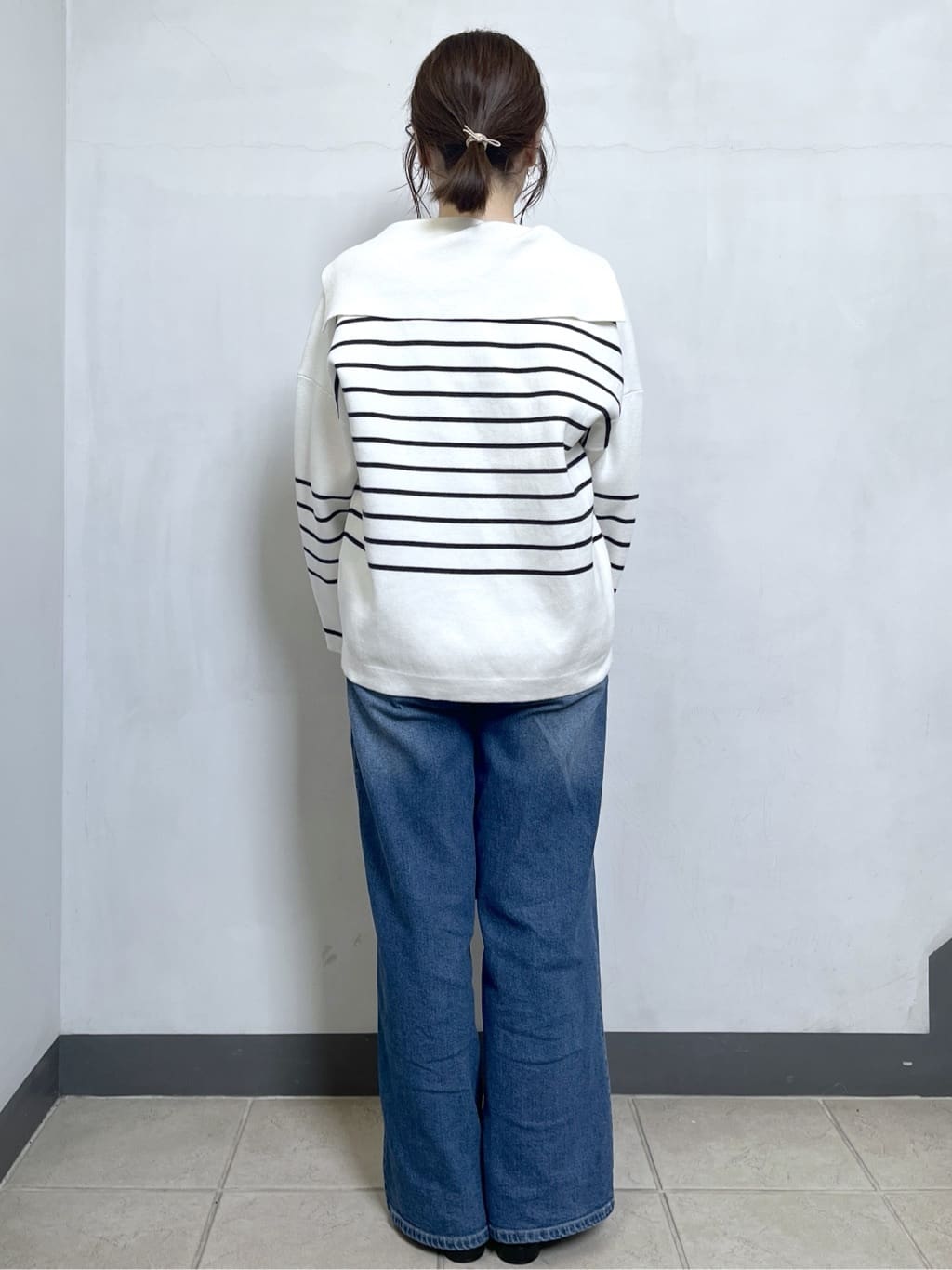 mikiさんの「OPAQUE.CLIP｜スキッパーセーラーカラーボーダーニット【洗濯機OK】」を使ったコーディネート