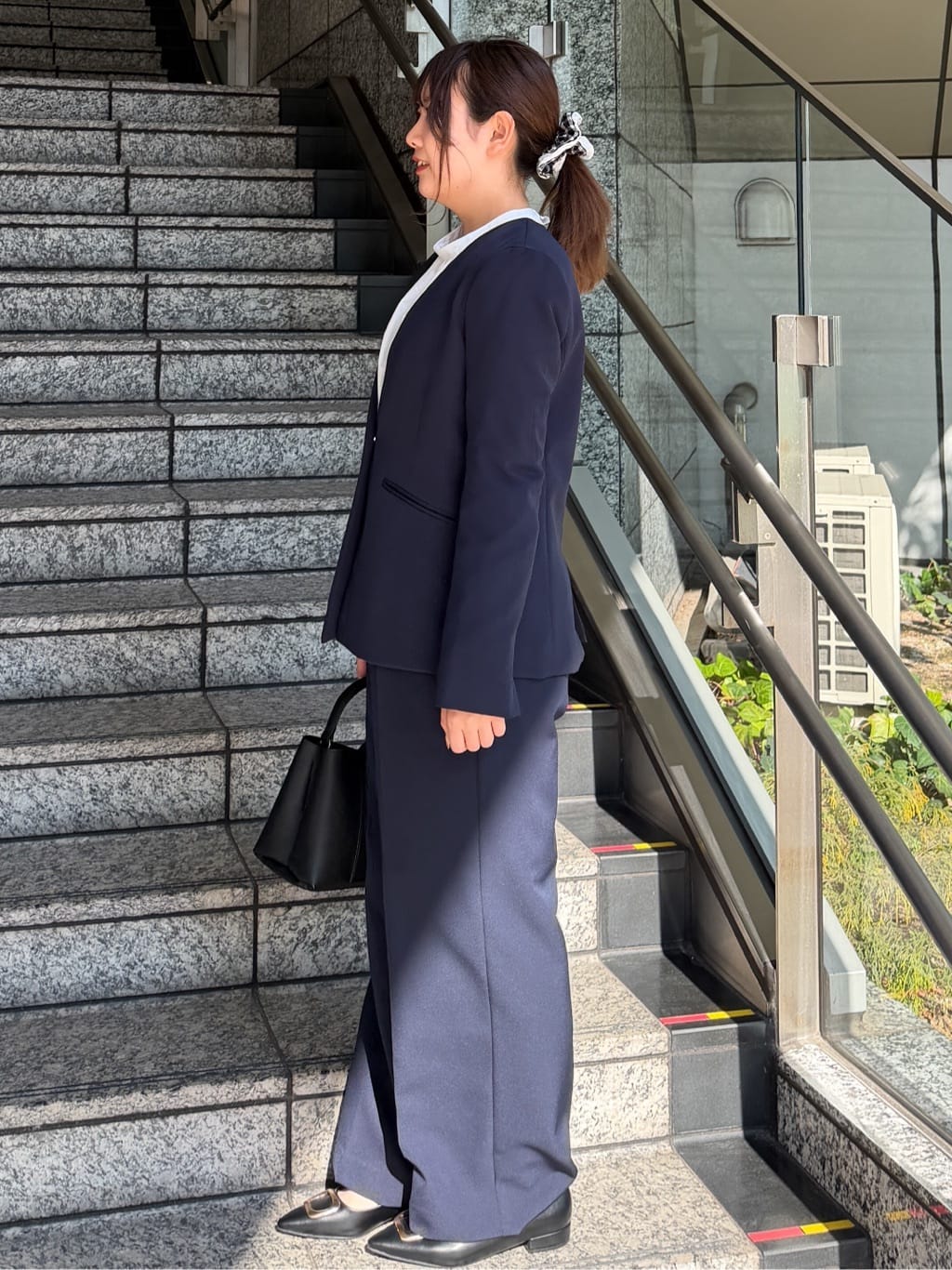 HANNAさんの「OPAQUE.CLIP｜《通勤／セットアップ対応》 Vネックジャケット／ダブルクロス【洗濯機OK】」を使ったコーディネート
