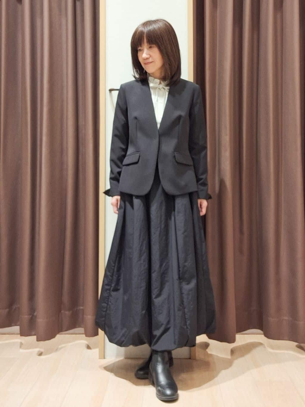 ウタさんの「grove｜【マシンウォッシュ／防シワ/SS-3L】ストレッチノーカラージャケット」を使ったコーディネート