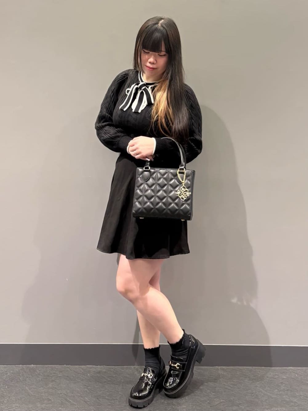 ひなさんの「ESPERANZA｜4色展開リボン付きソックス」を使ったコーディネート