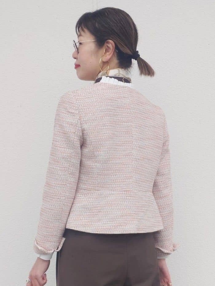 MUTSUKOさんの「UNTITLED｜【きれいめ】ツイード ペプラムジャケット」を使ったコーディネート