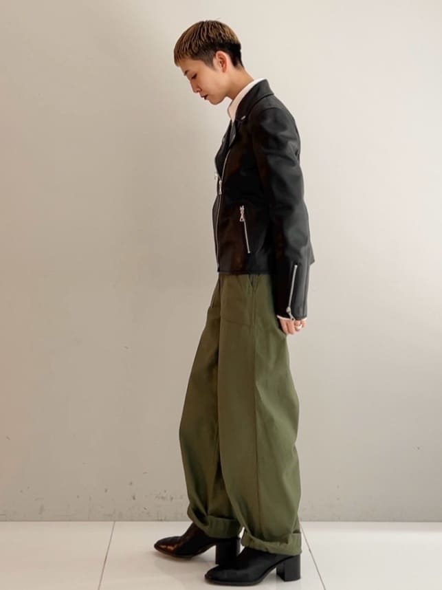 OCHIAIさんの「DRESSTERIOR｜【本革】レザーダブルライダース」を使ったコーディネート