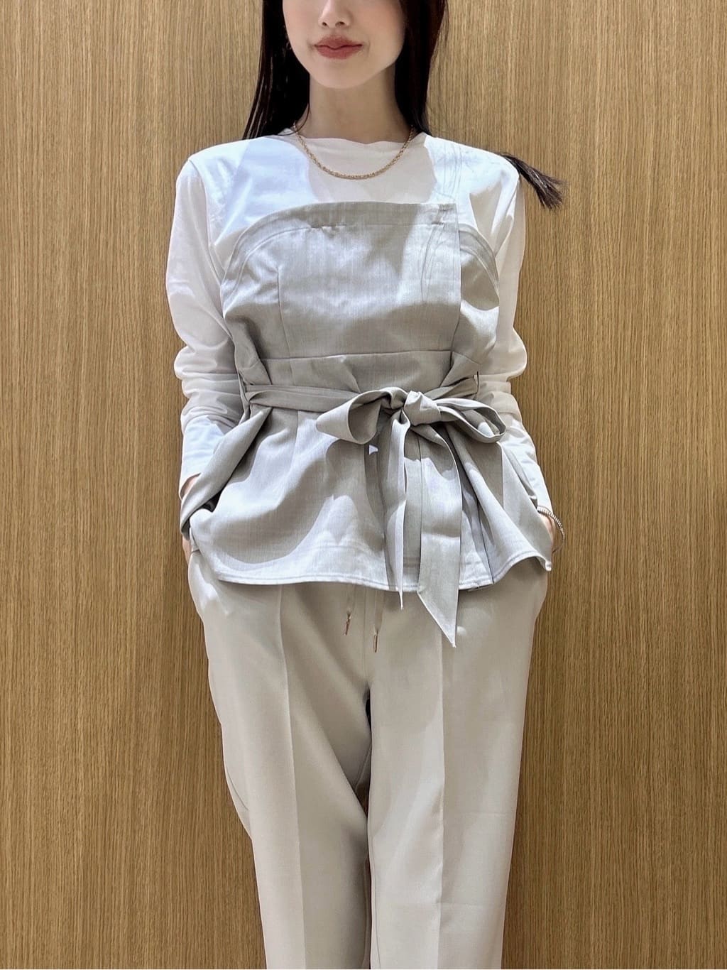 maiさんの「OPAQUE.CLIP｜ビスチェドッキングカットソー【洗濯機OK】」を使ったコーディネート