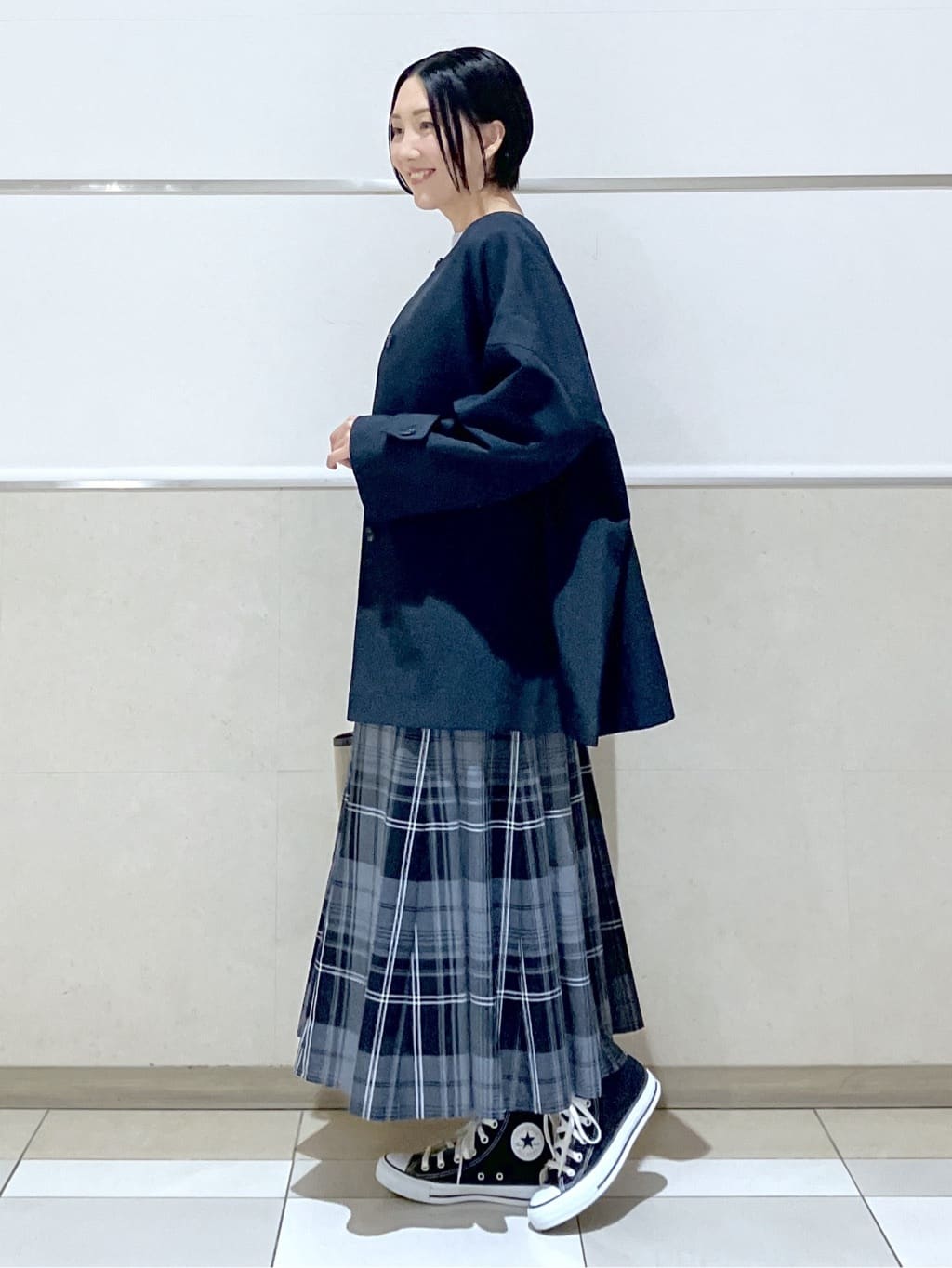 eriko さんの「Dessin｜【花粉ガード/撥水加工/洗える】クルーネックスプリングコート」を使ったコーディネート