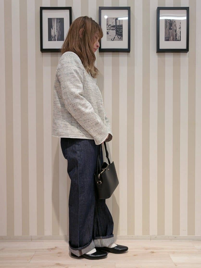 otaさんの「SHOO･LA･RUE｜【S-3L】オンとオフで印象が変わる ライトツイードジャケット」を使ったコーディネート