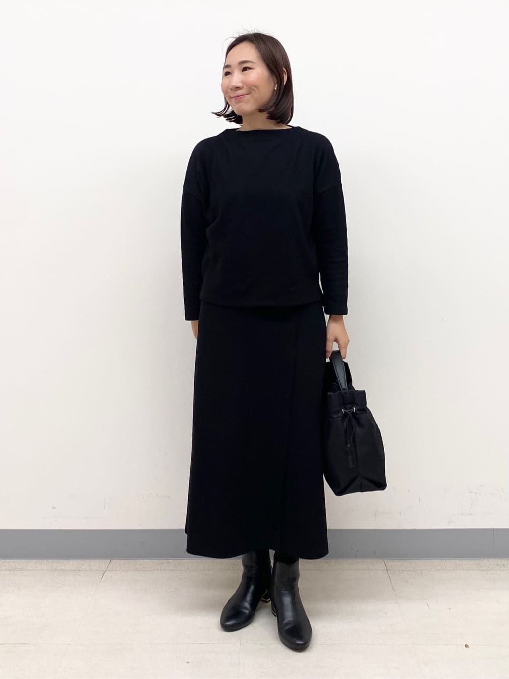 YUKARIさんの「INDIVI｜【配色デザイン／ショート丈】ウールリバー ノーカラーコート」を使ったコーディネート