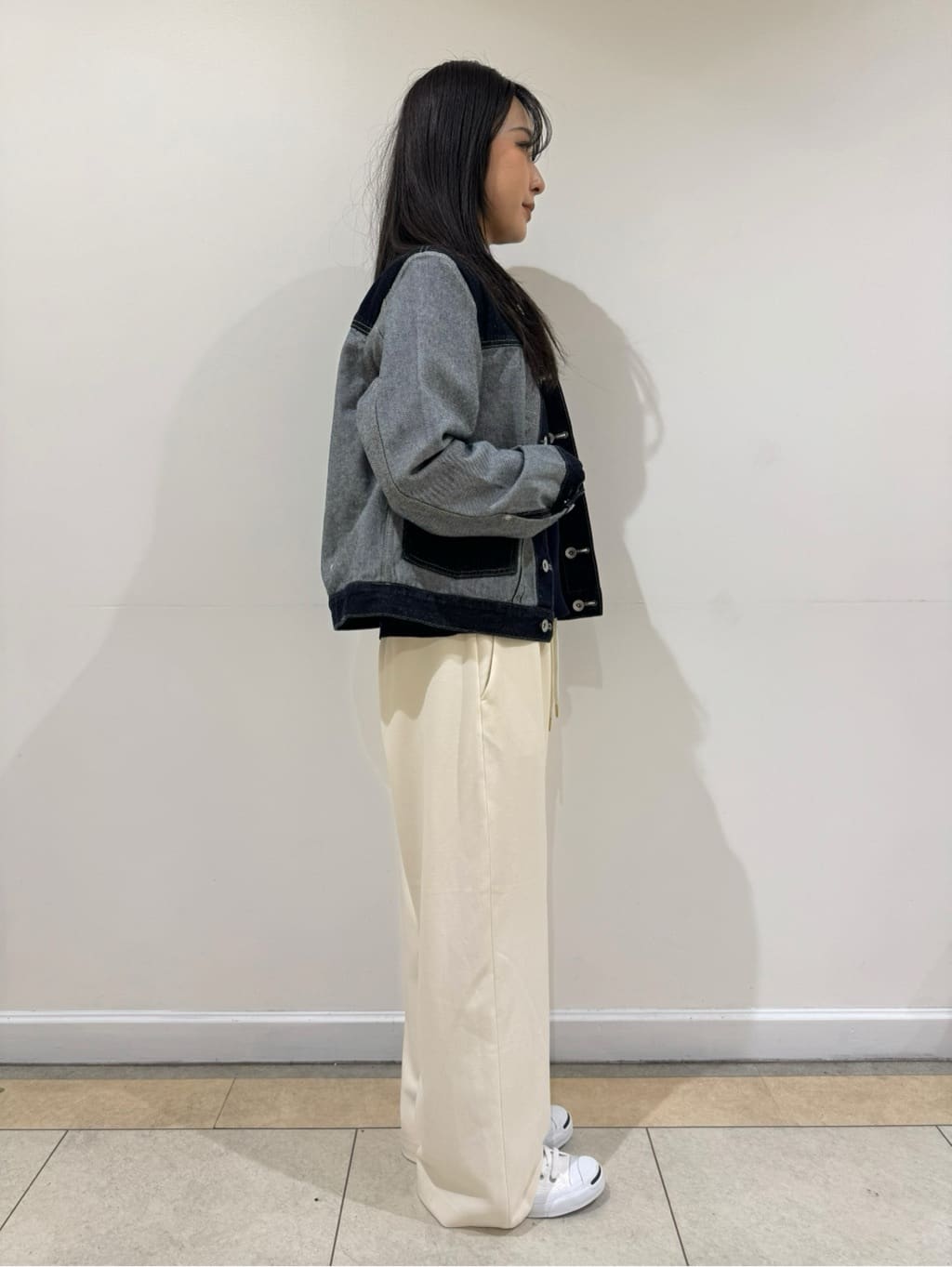 haruさんの「Dessin｜【ユニセックス/2WAY】リバーシブルデニムジャケット」を使ったコーディネート