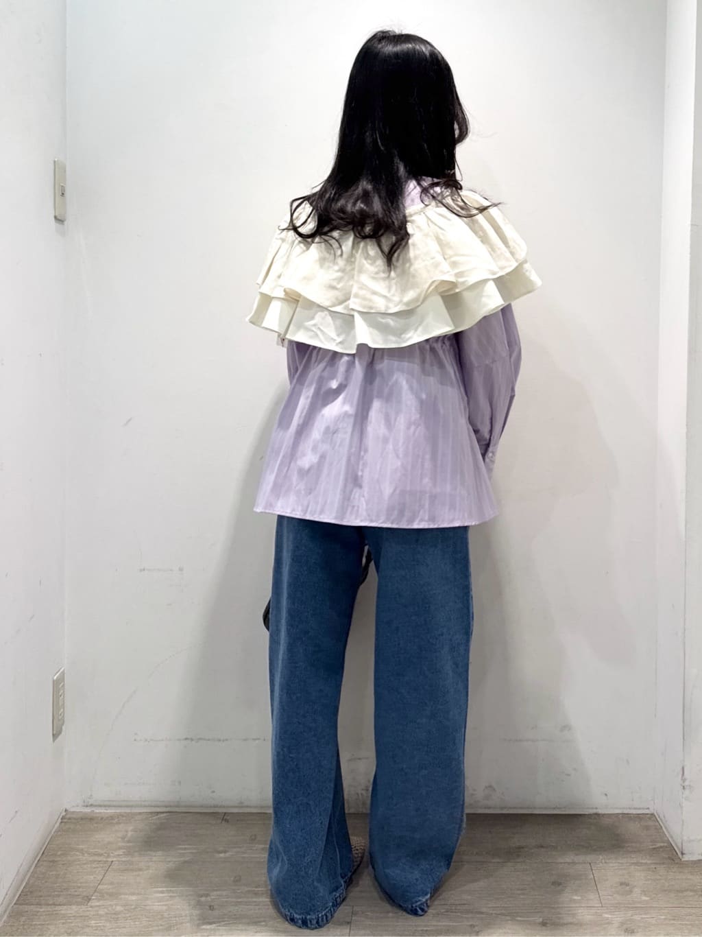 yuicciさんの「OPAQUE.CLIP｜ストライプペプラムデザインブラウス【洗濯機OK】」を使ったコーディネート