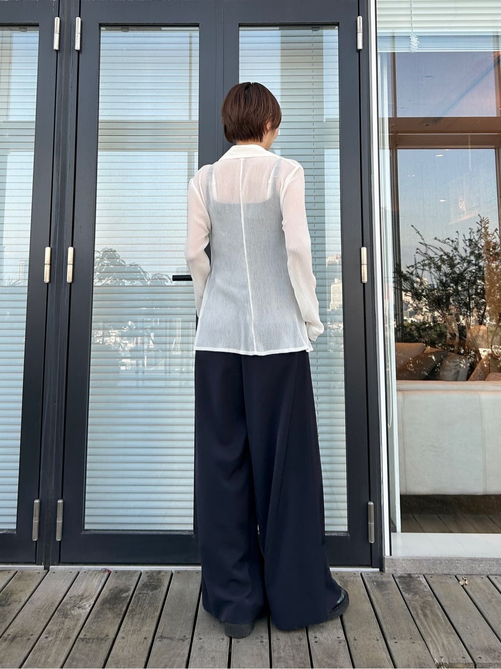 harunaさんの「CODE A｜thin gather shirts」を使ったコーディネート