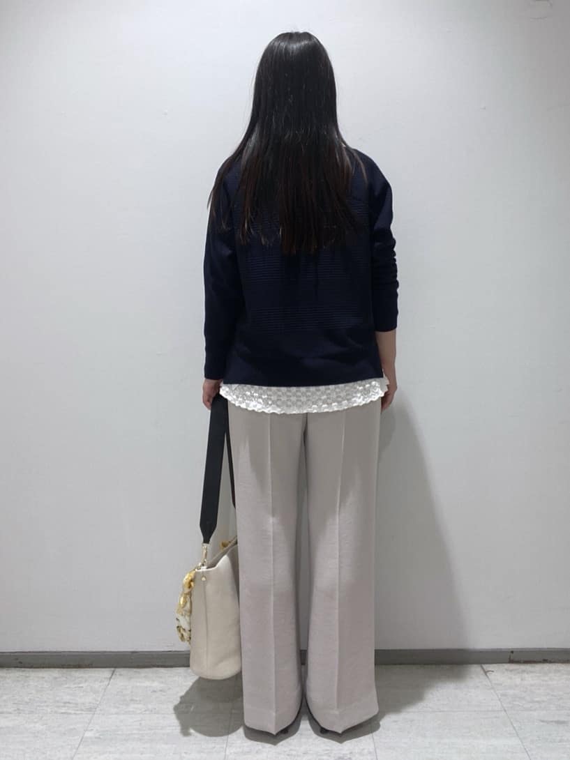 meiさんの「INDIVI｜【洗える／キレイ色】体型カバー無縫製ニット」を使ったコーディネート