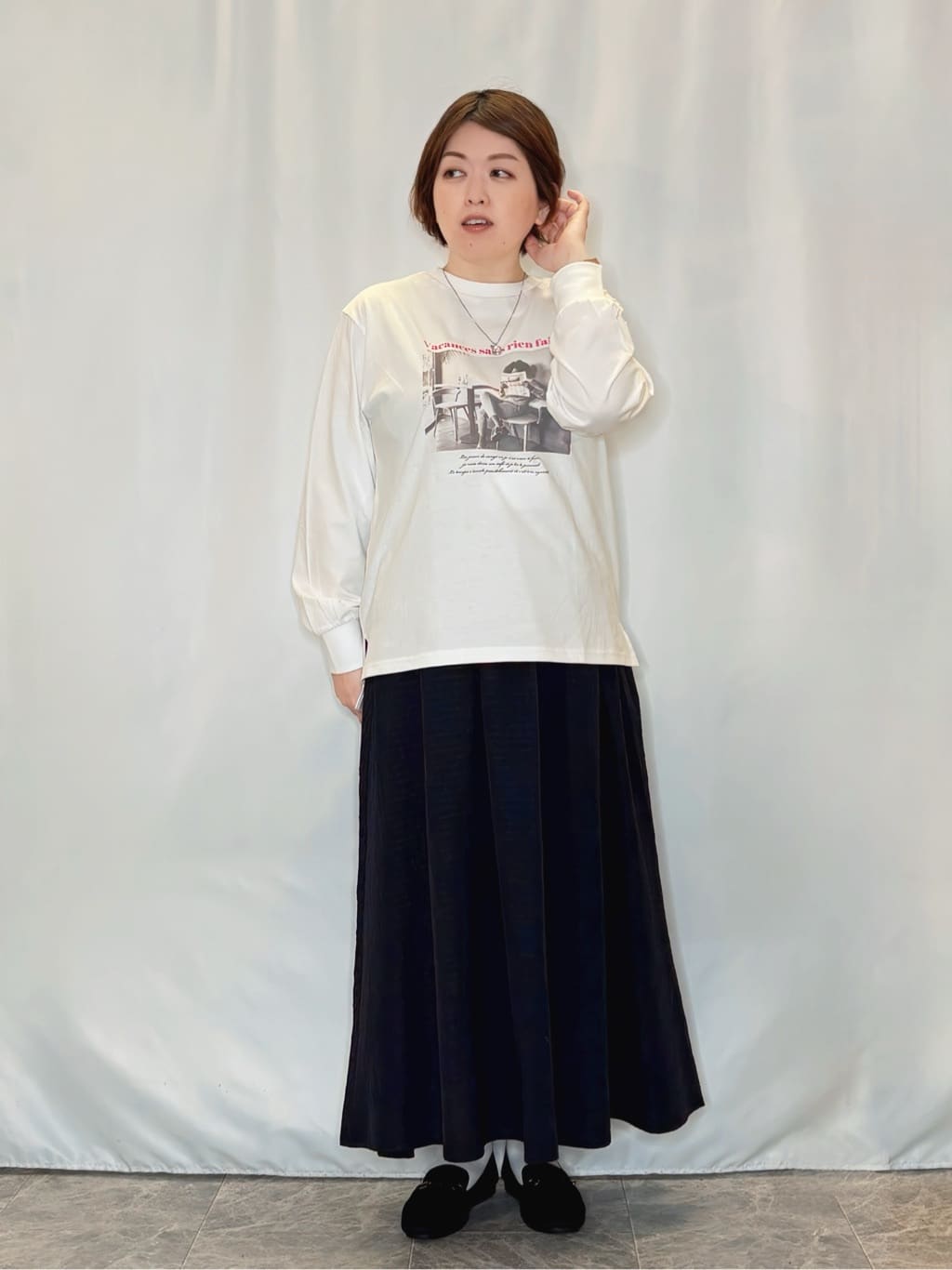 たみさんの「SHOO･LA･RUE｜【洗濯機可/UV】さらっとしたタッチが心地よい ミドルカーディガン」を使ったコーディネート