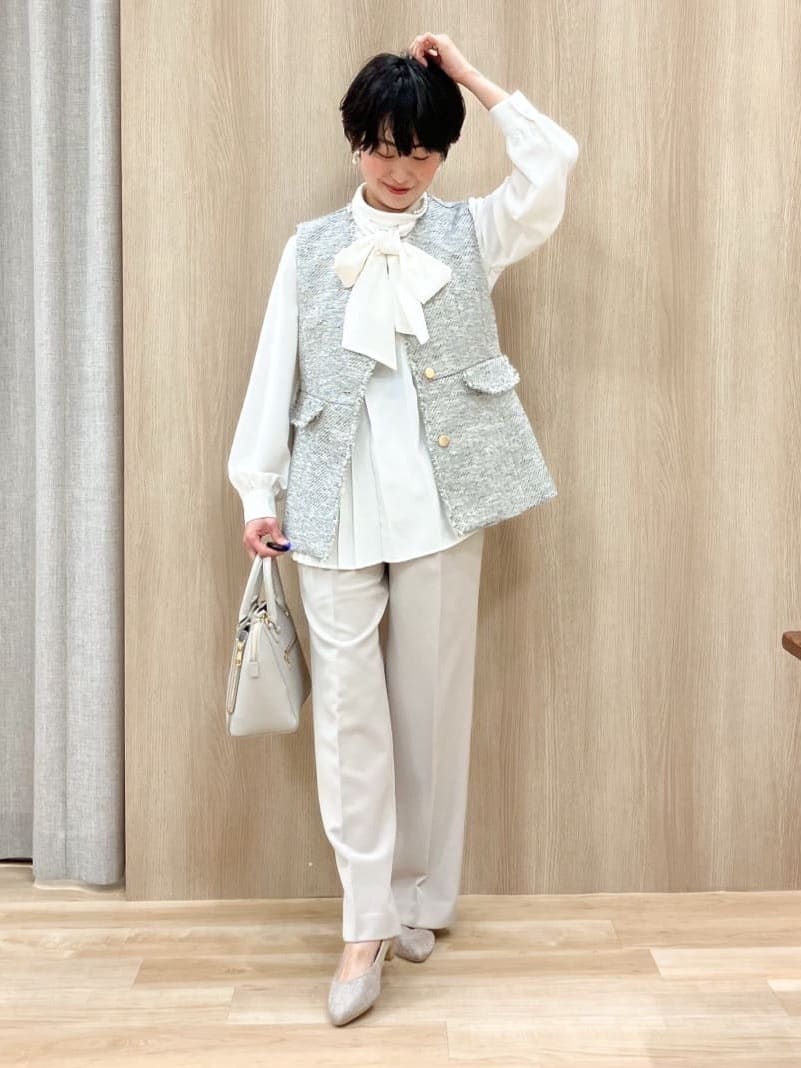 Keiさんの「grove｜【マシンウォッシュ／防シワ/SS-3L】ストレッチワイドパンツ」を使ったコーディネート