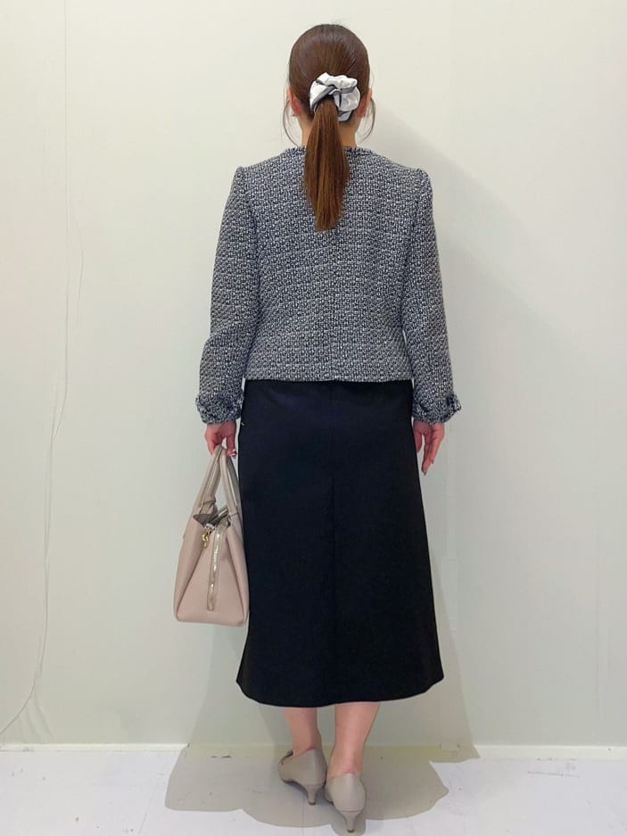 ayumiさんの「OPAQUE.CLIP｜ストレッチキーネックワンピース【洗濯機OK／イージーアイロン】」を使ったコーディネート