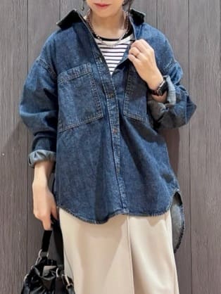 meiさんの「SHOO･LA･RUE｜【前後2WAY/洗濯機可/S-LL】スクエアネックで小顔効果 ランダムテレコタンクトップ」を使ったコーディネート