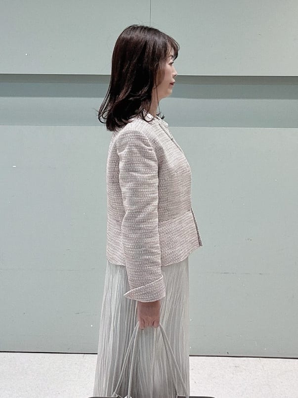 makiさんの「UNTITLED｜【きれいめ】ツイード ペプラムジャケット」を使ったコーディネート