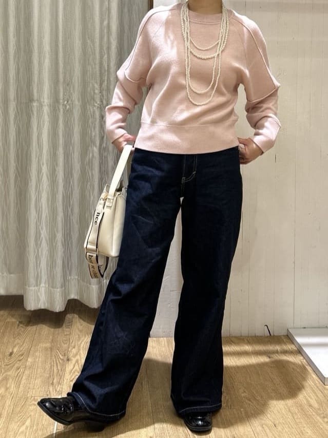 ga_riさんの「THE SHOP TK｜【着丈が選べる】スウェットライクラメジャカードニット」を使ったコーディネート