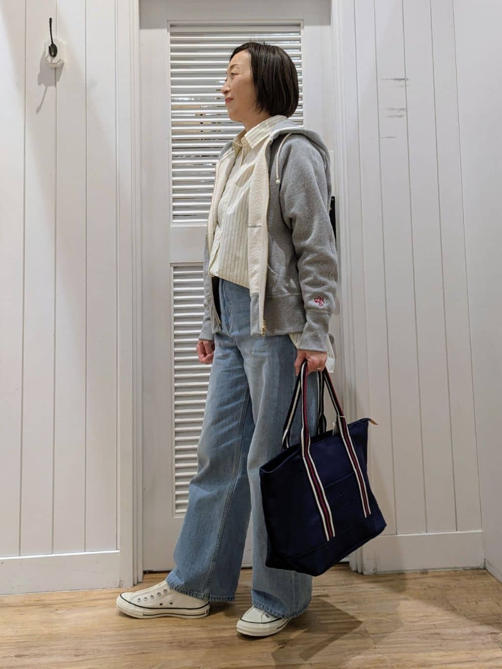 Asaさんの「Dessin｜【洗える】バックボタンオーバーシャツ」を使ったコーディネート