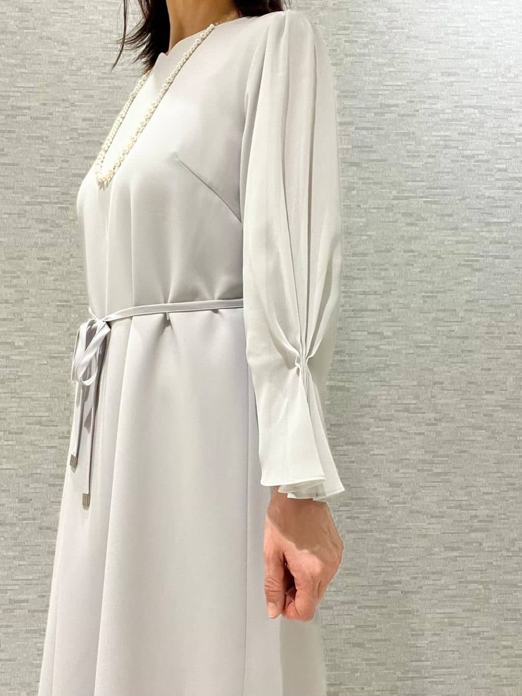 marikoさんの「Reflect｜【SS-4Lサイズ／付属リボン】スリーブデザインジョーゼットワンピース」を使ったコーディネート