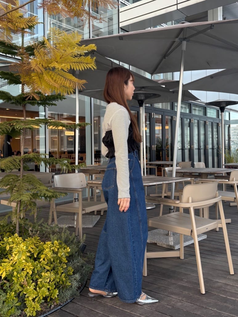 norimiさんの「INDIVI｜ボーダーカットソー」を使ったコーディネート