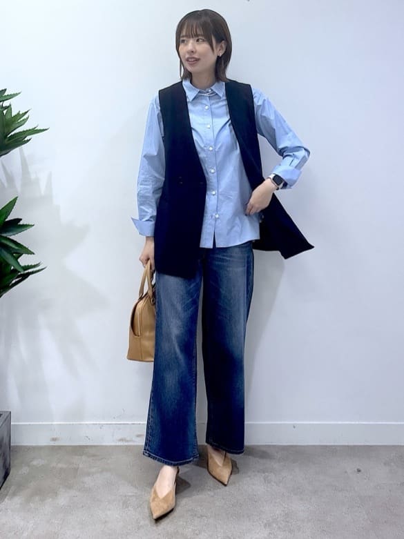 yukaさんの「UNTITLED｜【重ね着レイヤード/スーツブラウス】ファインブロードベーシックシャツ」を使ったコーディネート