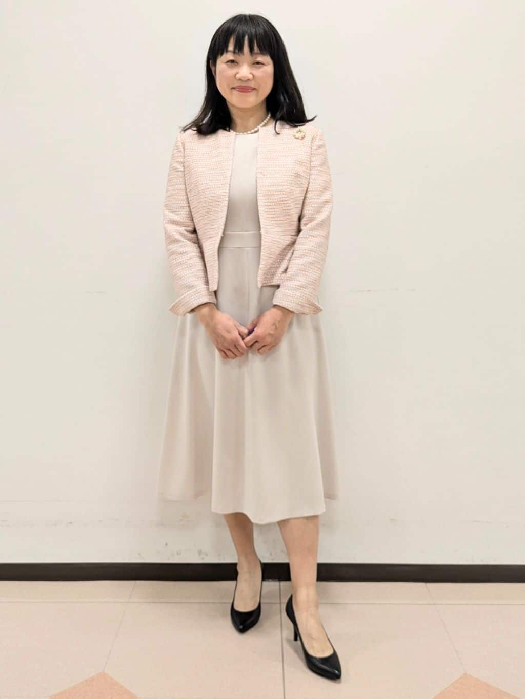 ともさんの「UNTITLED｜【きれいめ】ツイード ペプラムジャケット」を使ったコーディネート