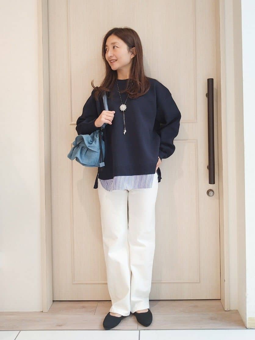 mi-saさんの「SHOO･LA･RUE｜【SHOO・LA・RUE DENIM/SS-LL】程よい厚みの ストレートデニムパンツ（10.5オン」を使ったコーディネート