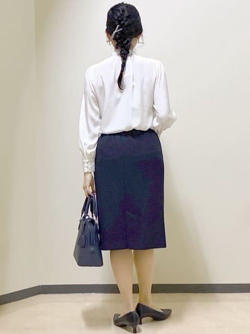  beni_gingerさんの「Reflect｜【きちんと見え／通勤／セレモニーにおすすめ◎】ドット柄ボウタイブラウス」を使ったコーディネート