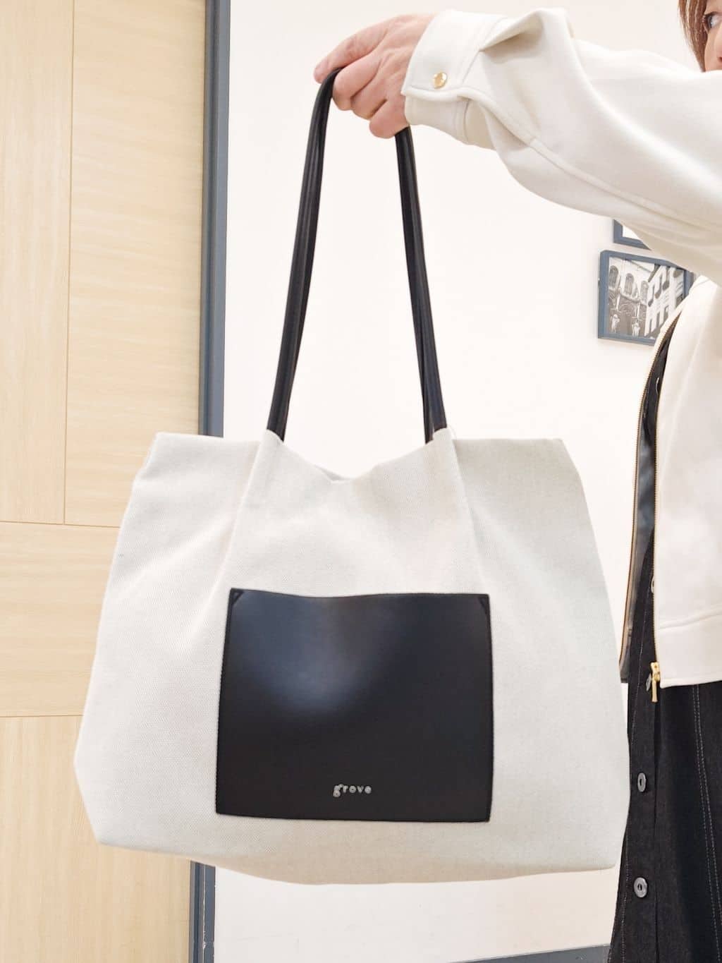 むぅポンさんの「grove｜スエードライク ノーカラーブルゾン」を使ったコーディネート