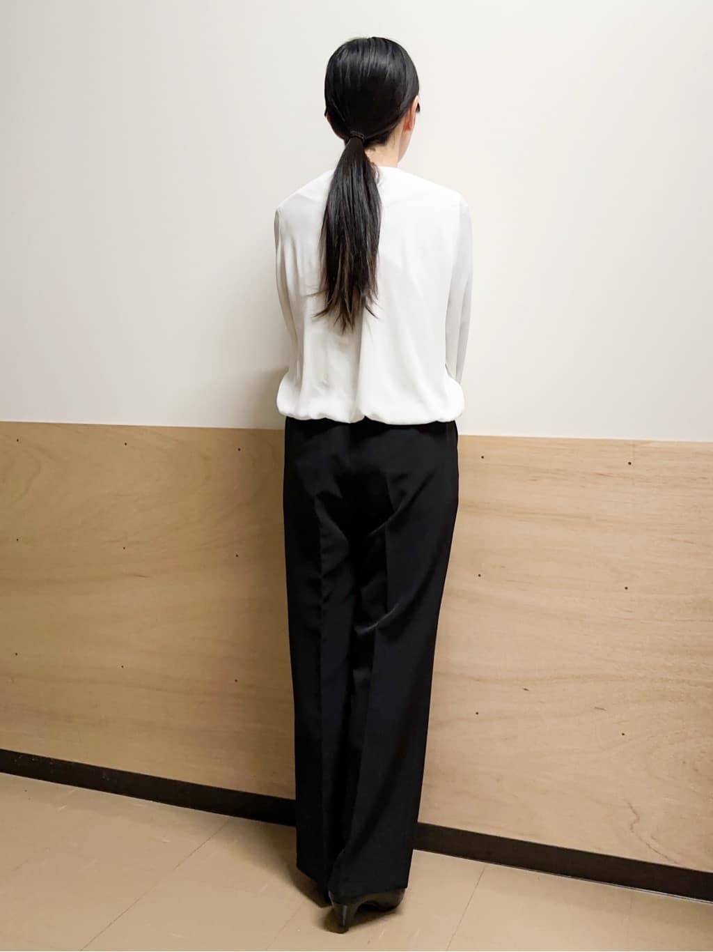 すーさんの「grove｜【マシンウォッシュ／防シワ/SS-3L】ストレッチワイドパンツ」を使ったコーディネート