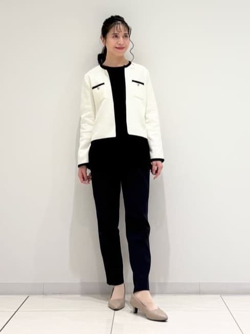 kayoさんの「INDIVI｜【軽量】ブークレジャケット ニットカーディガン」を使ったコーディネート