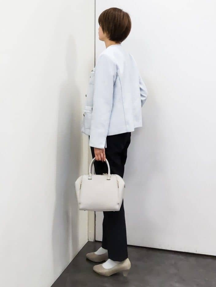 やまちゃんさんの「grove｜【マシンウォッシュ/防シワ/UVカット】ボウタイブラウス【マルチWAY】」を使ったコーディネート