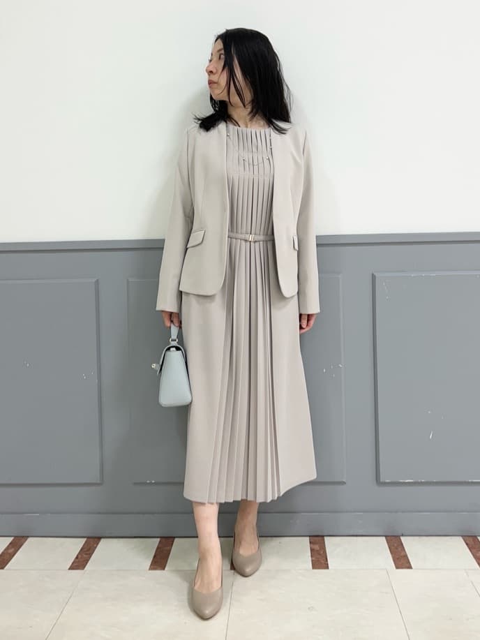 yuuさんの「grove｜【マシンウォッシュ／防シワ/SS-3L】ストレッチノーカラージャケット」を使ったコーディネート