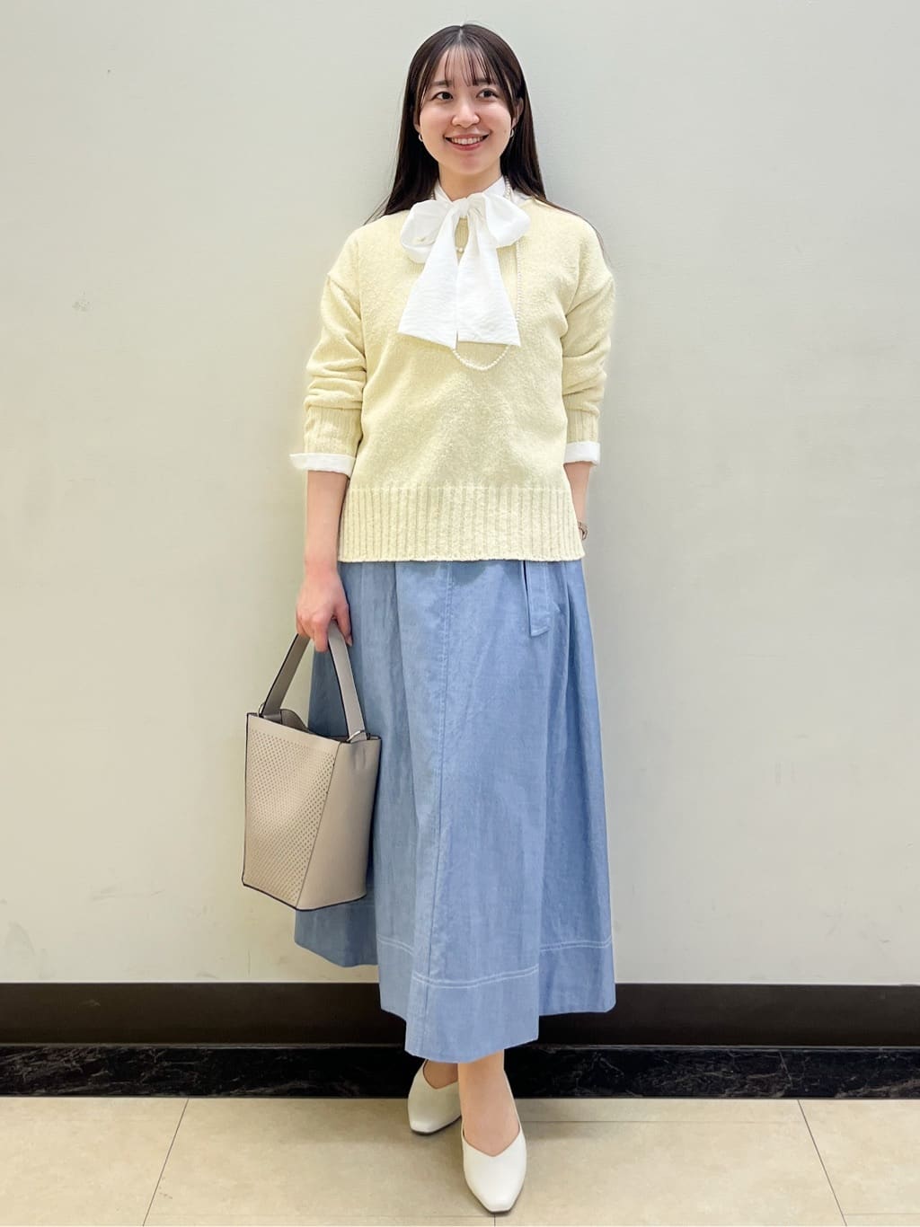 mikikoさんの「Reflect｜【レイヤードにおすすめ◎】ロング丈リラクシーニット」を使ったコーディネート