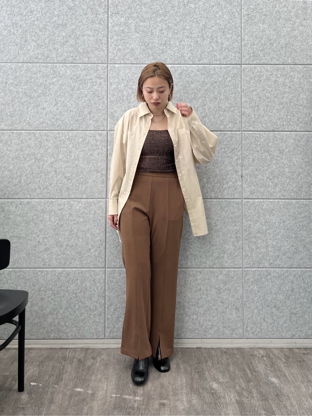 Harukaさんの「INDIVI｜Timeless｜ビッグポケットフォルムシャツ【接触冷感】」を使ったコーディネート